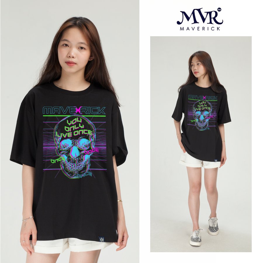 Áo thun nam nữ tay lỡ Maverick you only live once chất chơi phông Hàn Quốc local brand MVR KK3800