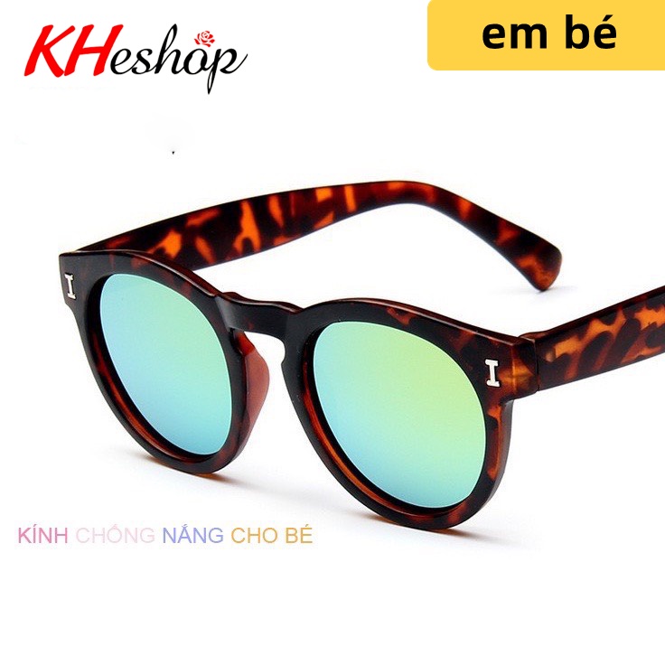 Kính râm gọng da báo cho bé chống tia cực tím, Kính thời trang cho bé 2-9 tuổi giá rẻ chất lượng cao mã Y1340