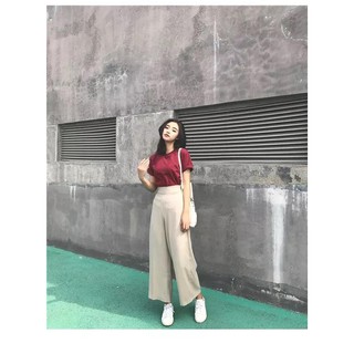 Quần Culotes Pants - Nude, Đen