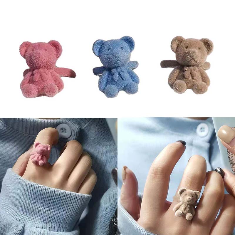 Nhẫn Hở Hình Mặt Gấu teddy Dễ Thương Thời Trang Cho Nữ