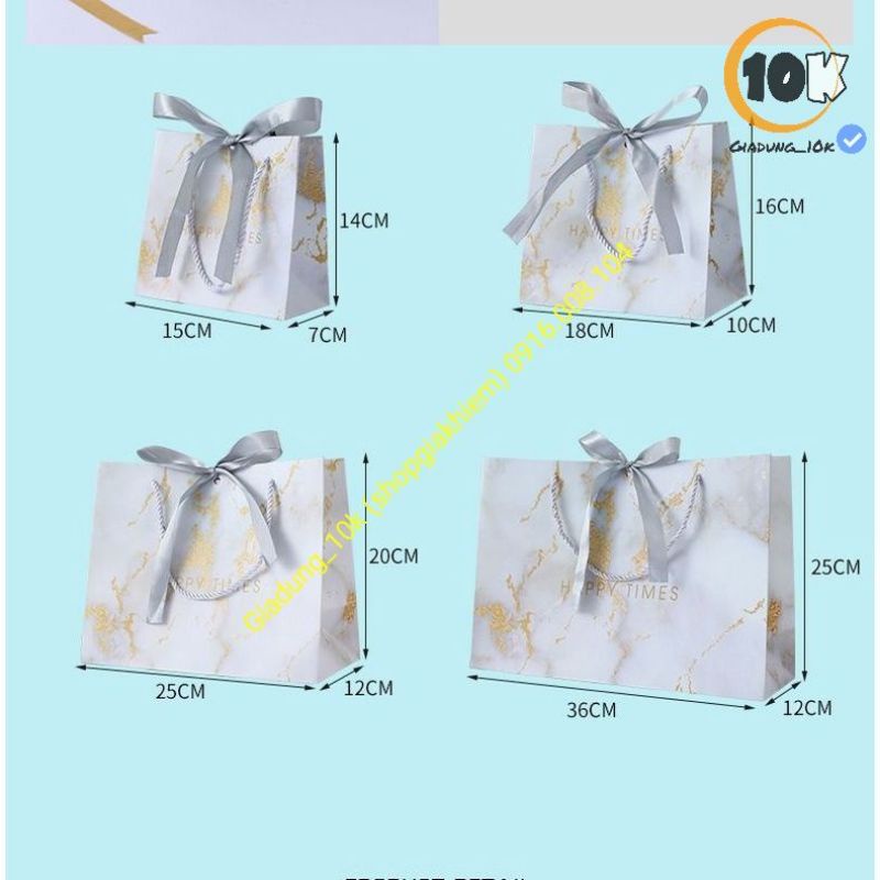 Túi Giấy Đựng Quà Tặng Hoạ Tiết Vân Đá Sáng Tạo