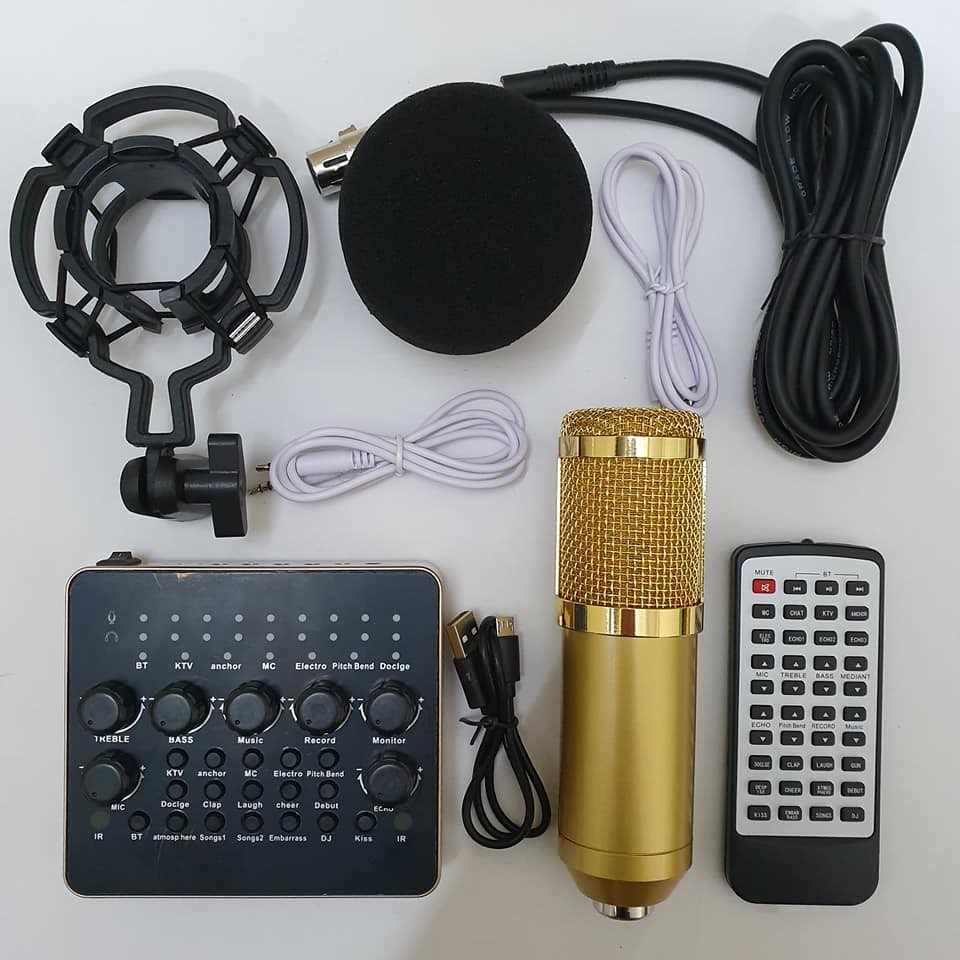 Micro livestream V10 ,micbm900 chính hãng hát cực hay ,mic hát nhẹ
