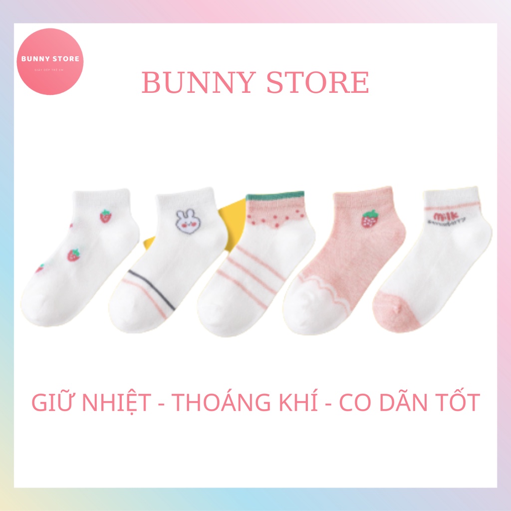 Set 5 Đôi Tất Cho Bé BUNNY Cao Cấp Chất Liệu Giữ Nhiêt, Giữ Ấm Cho Bé Trai Bé Gái