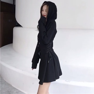 [ORDER] Váy thu đông thắt eo trùm mũ ulzzang(có Feedback)