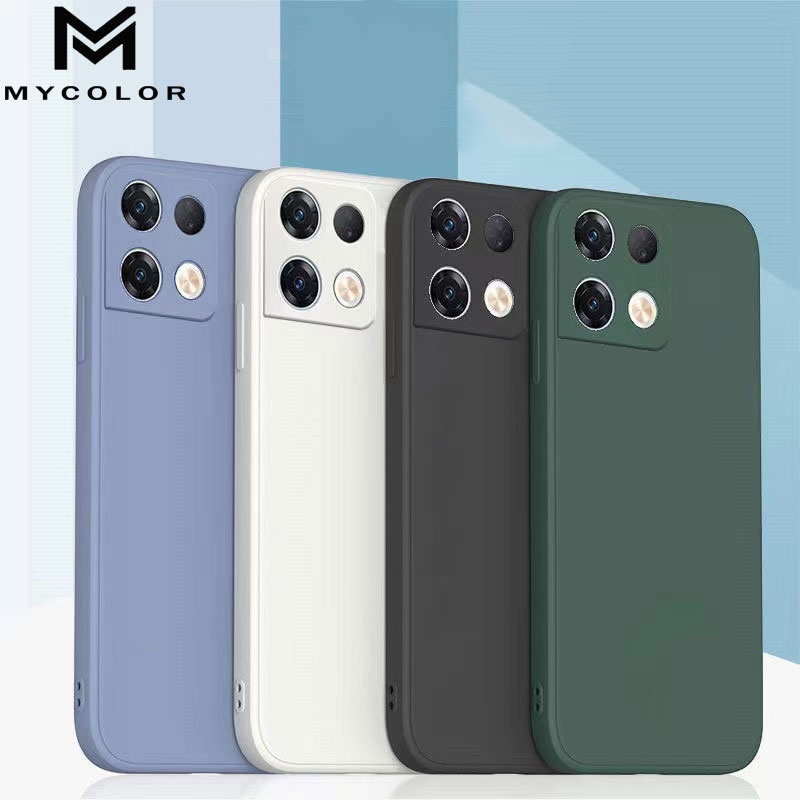 Ốp điện thoại silicon nhám cạnh vuông chống nước cho OPPO Reno 8T 8 7 Pro + Plus 5G 2023