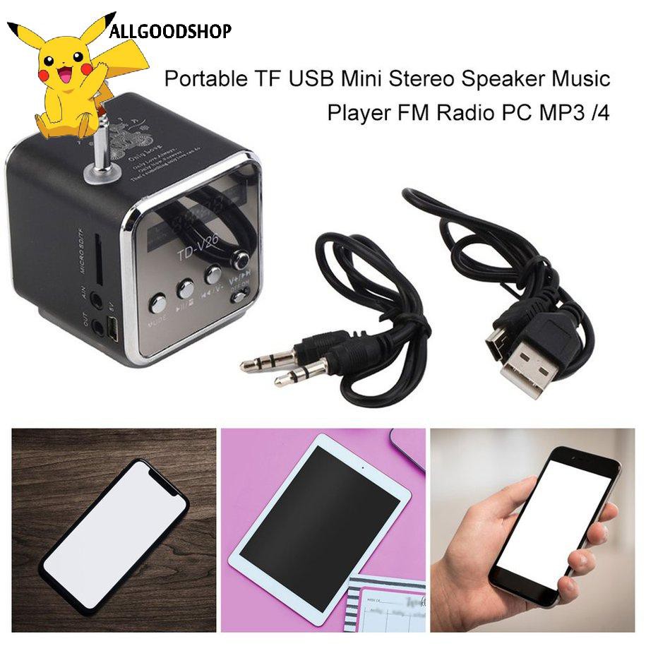 All} TD-V26 Mini Radio FM Digital Portable Speakers /Receiver Support TF Card