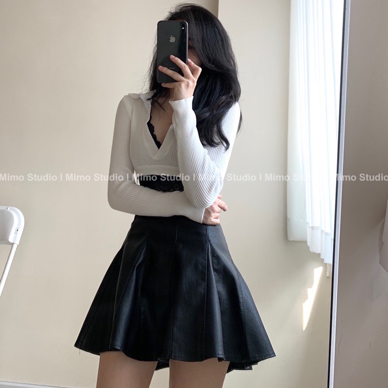 Croptop cổ polo hở lưng | BigBuy360 - bigbuy360.vn