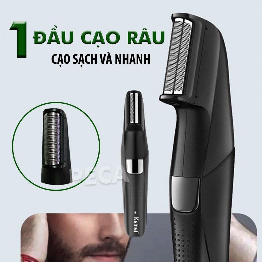 Tông đơ đa năng 4in1 KEMEI KM-5029 nhiều đầu thay thế chuyên dụng cắt tóc, cạo râu, cạo lông toàn thân, lông chân mày, t