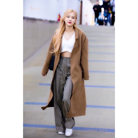 Quần tây xám ống rộng giống Rosé BLACKPINK