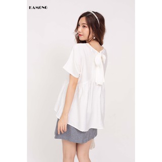 Áo babydoll nơ lưng KAMONG A063