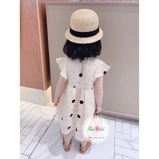 Váy ren lông chấm bi cho bé gái