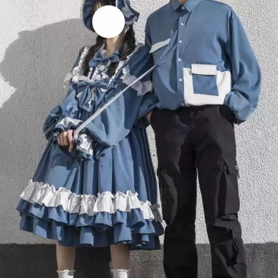 Đầm tay dài phong cách Lolita thời trang xuân thu cho cặp đôi