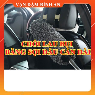 Cây chổi lau bụi bằng sợi dầu, cán dài kim loại co rút kéo dài được, dọn nội thất cho xe hơi - Vạn Dặm Bình An