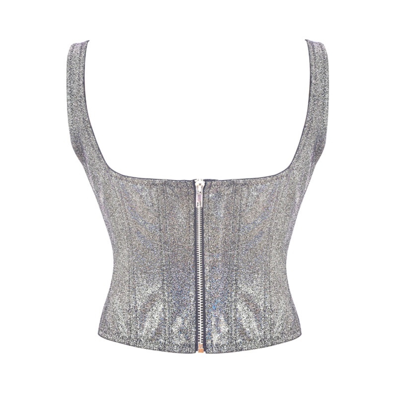 Brroa Áo Nịt Ngực Giả Da Gợi Cảm Phong Cách Punk Vintage Cho Nữ