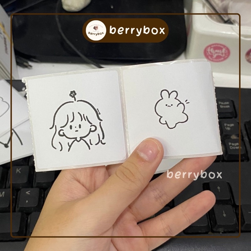 Berry | Set 50 tem nhãn dán meme MM2, sticker niêm phong có keo dán túi giấy, thùng carton, gói hàng