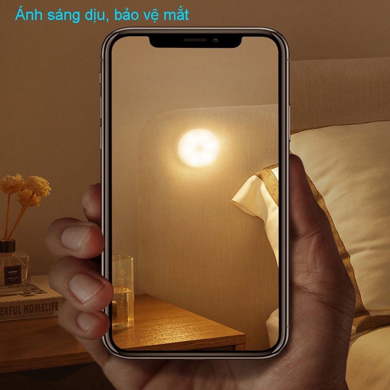 Đèn led cảm ứng chuyển động sạc pin,Đèn ngủ cảm biến thông minh không dây dán tủ quần áo, cầu thang, phòng ngủ