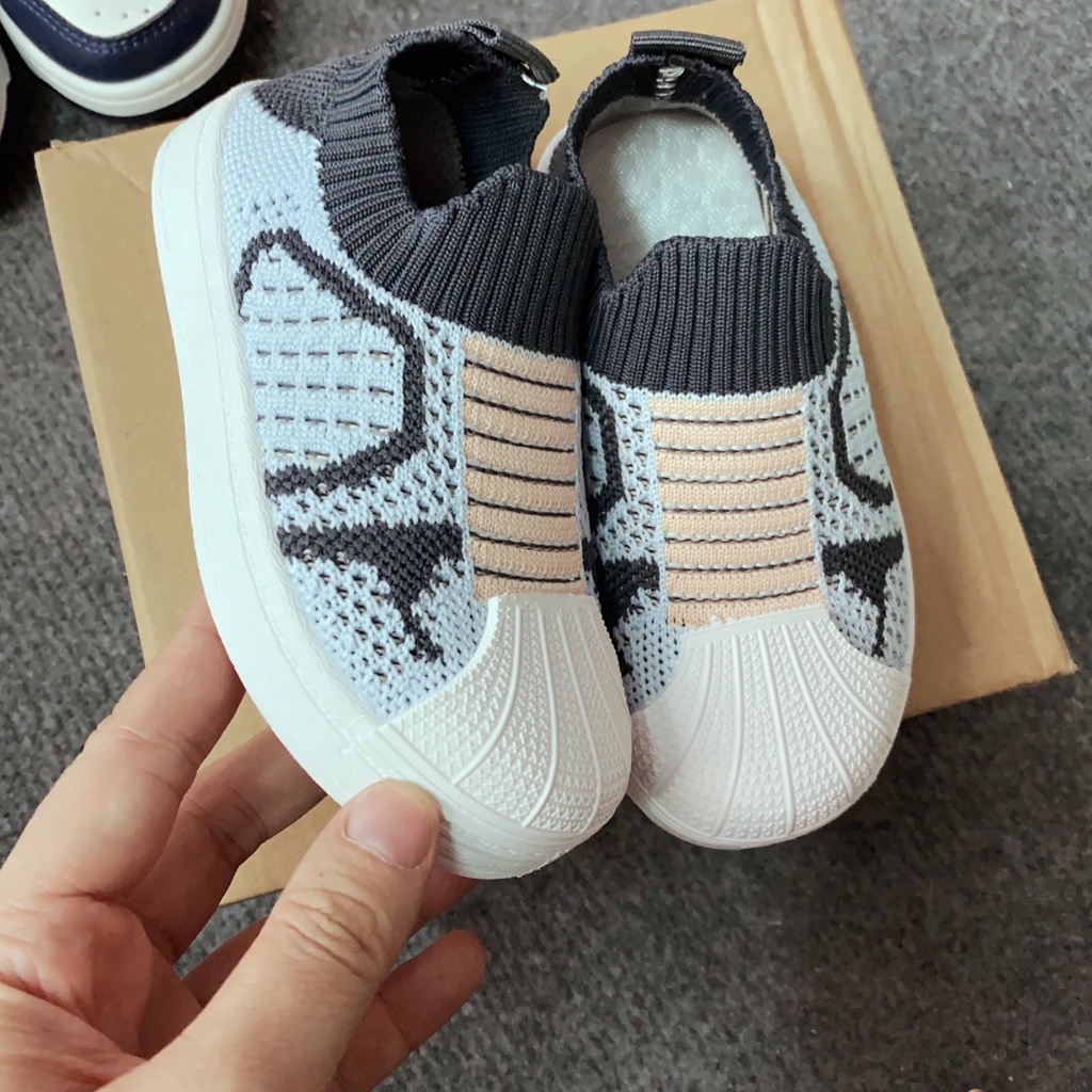 Giày Lười Cho Bé Trai Bé Gái - Giày Bún Cổ Chun Vải CanVas Thoáng Khí Size 21-32 M052