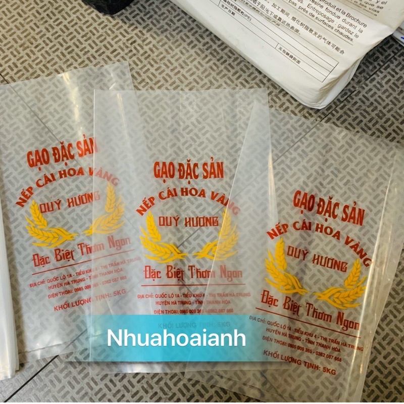 nhận in túi gạo số lượng ít, in từ 1kg túi, in thủ công số lượng ít, địa chỉ in túi gạo