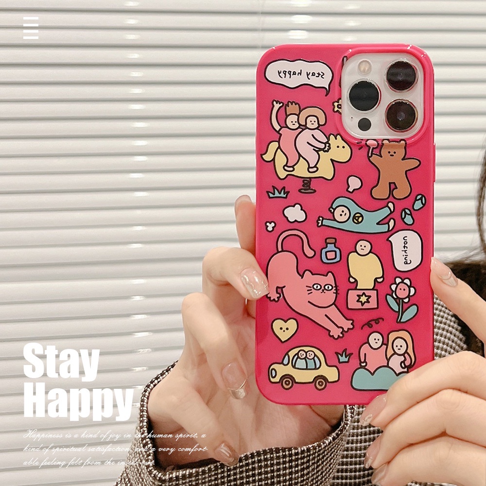 Ốp điện thoại jelly mềm kiểu doodle thích hợp cho iphone 7 8 plus x xr xs 11 12 13 14 15 mini pro max se 2020