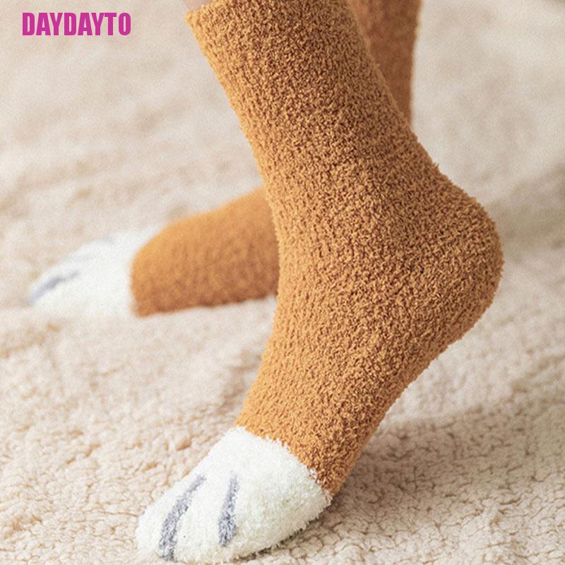 [DAYDAYTO] Vớ Cotton Pha Dày Giữ Ấm Thiết Kế Hình Chân Mèo Mới Lạ Cho Nữ