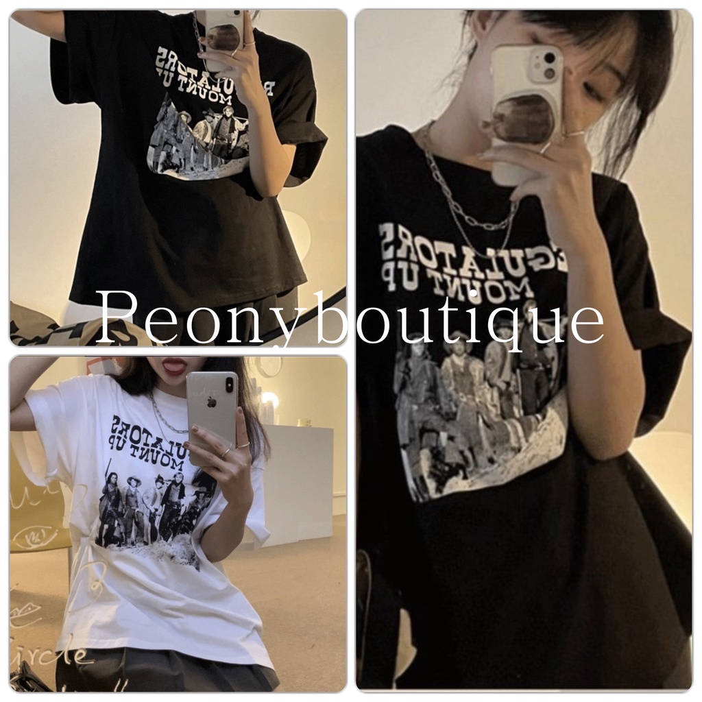 Áo Thun Regul Form Rộng PEONYB Nữ [FREESHIP]  Phông tay lỡ in hình loang vintage, 3158 retro cá tính Ulzzang