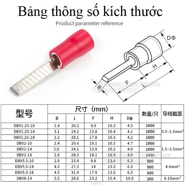 100 chiếc đầu cos kim, đầu cốt, đầu cốt kim, đầu cốt dẹt,đầu cốt dẹp, cốt chữ Y, cốt kẹp dây điện