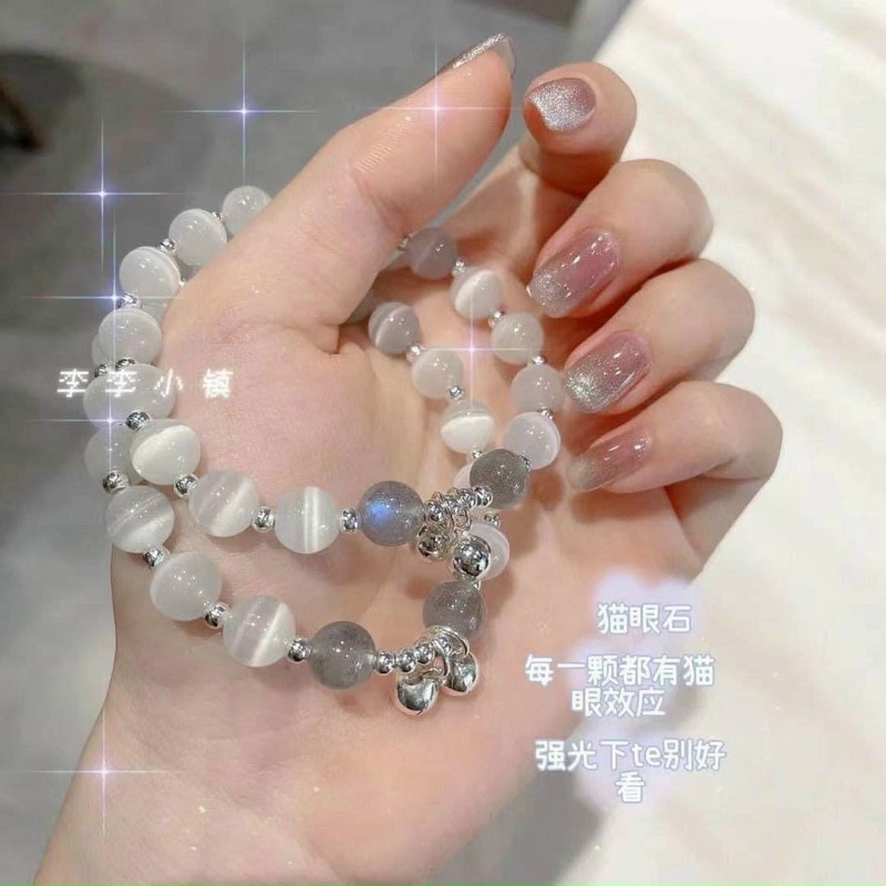 Vòng Tay Mã Não CHUÔNG Trắng Xinh Xắn cho nữ