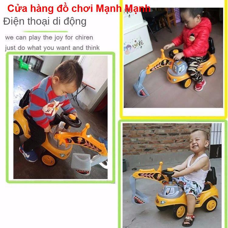 Có thể đi cầu trượt lớn Máy xúc trẻ em nhạc, xúc, ô tô xoắn, ngồi lên người, đồ chơi, xe kỹ thuật   đồ chơi