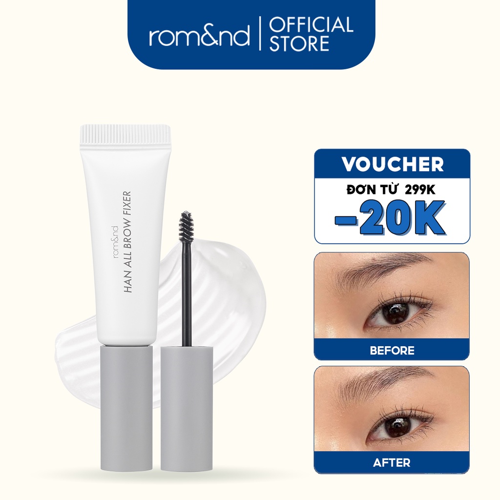 Gel trong suốt cố định lông mày tự nhiên Hàn Quốc Romand Han All Brow Fixer - Han All Line 9g
