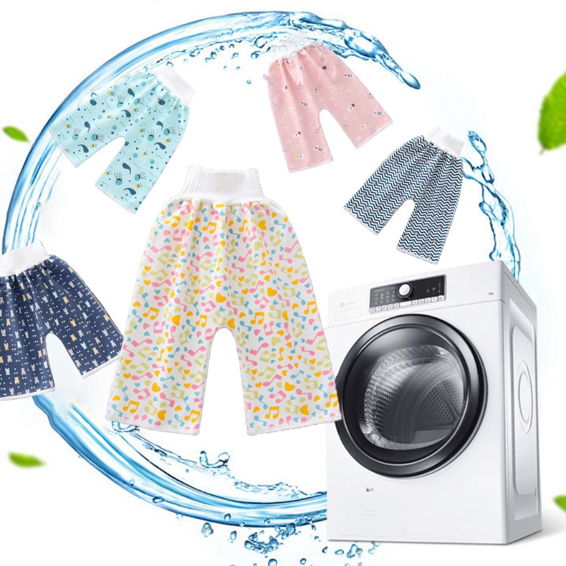 Quần Tã Dạng Váy Ngắn 2 Trong 1 Giặt Được Bằng Cotton Thoải Mái Dành Cho Trẻ Em