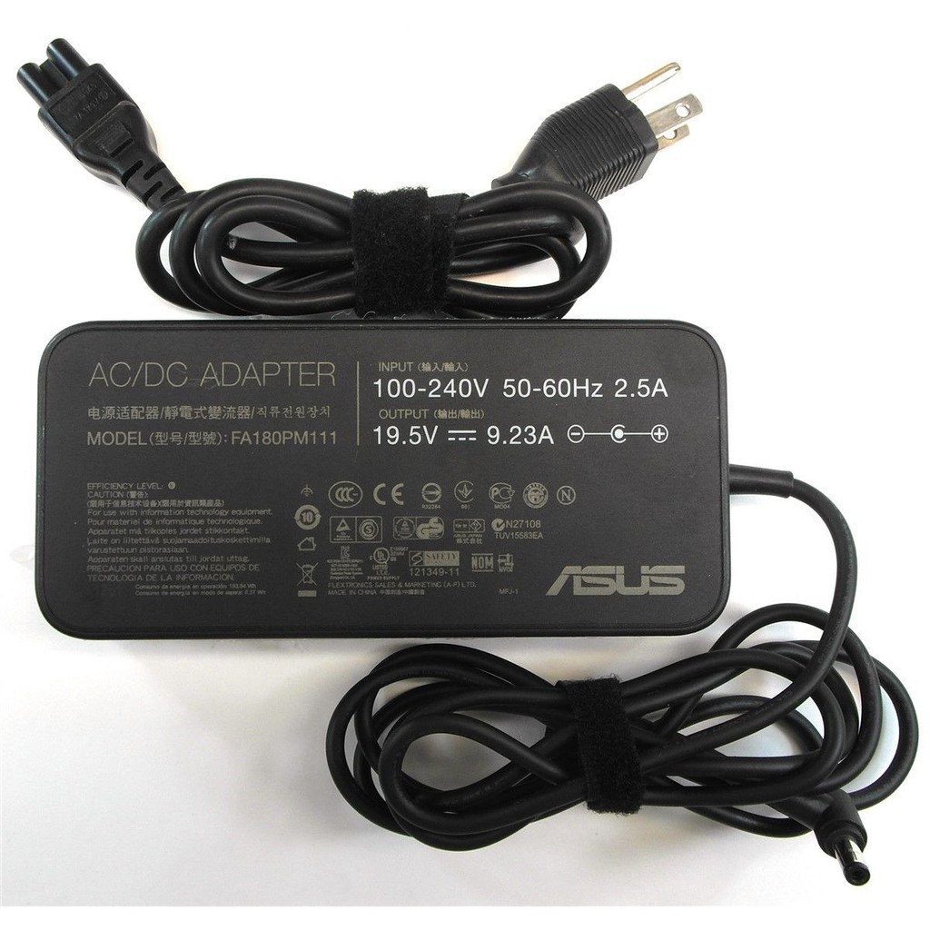 (ADAPTER) SẠC LAPTOP ASUS 19.5V-9.23A (180W) (Slim, Đầu thường) kích thước đầu ghim (5.5 x 2.5 mm)