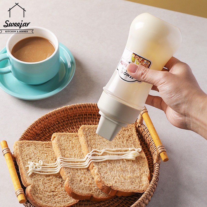 Lọ đựng nước sốt SWEEJAR bằng PE miệng có 5 lỗ và nắp đậy tiện dụng 350ml