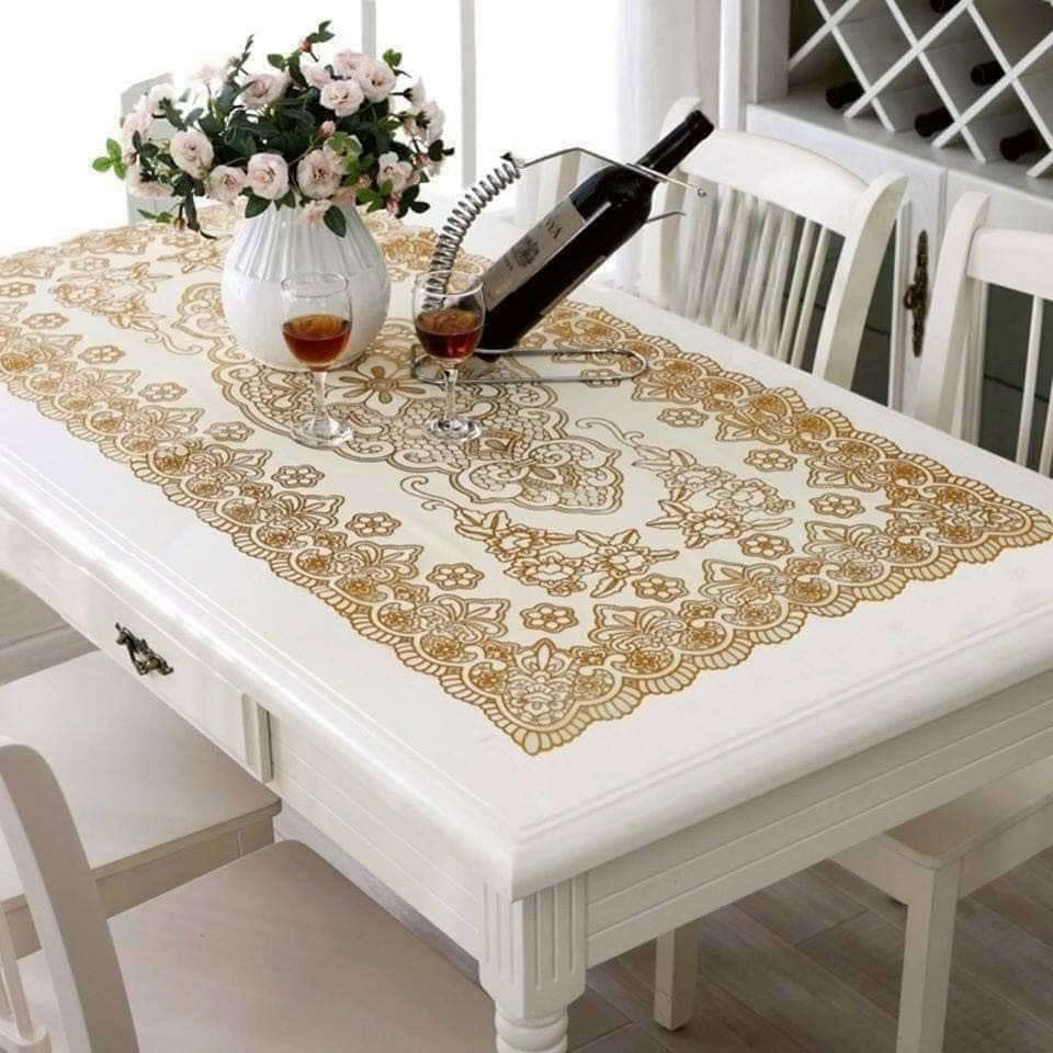 Khăn trải bàn ren hoa sang trọng, thanh lịch rập nổi