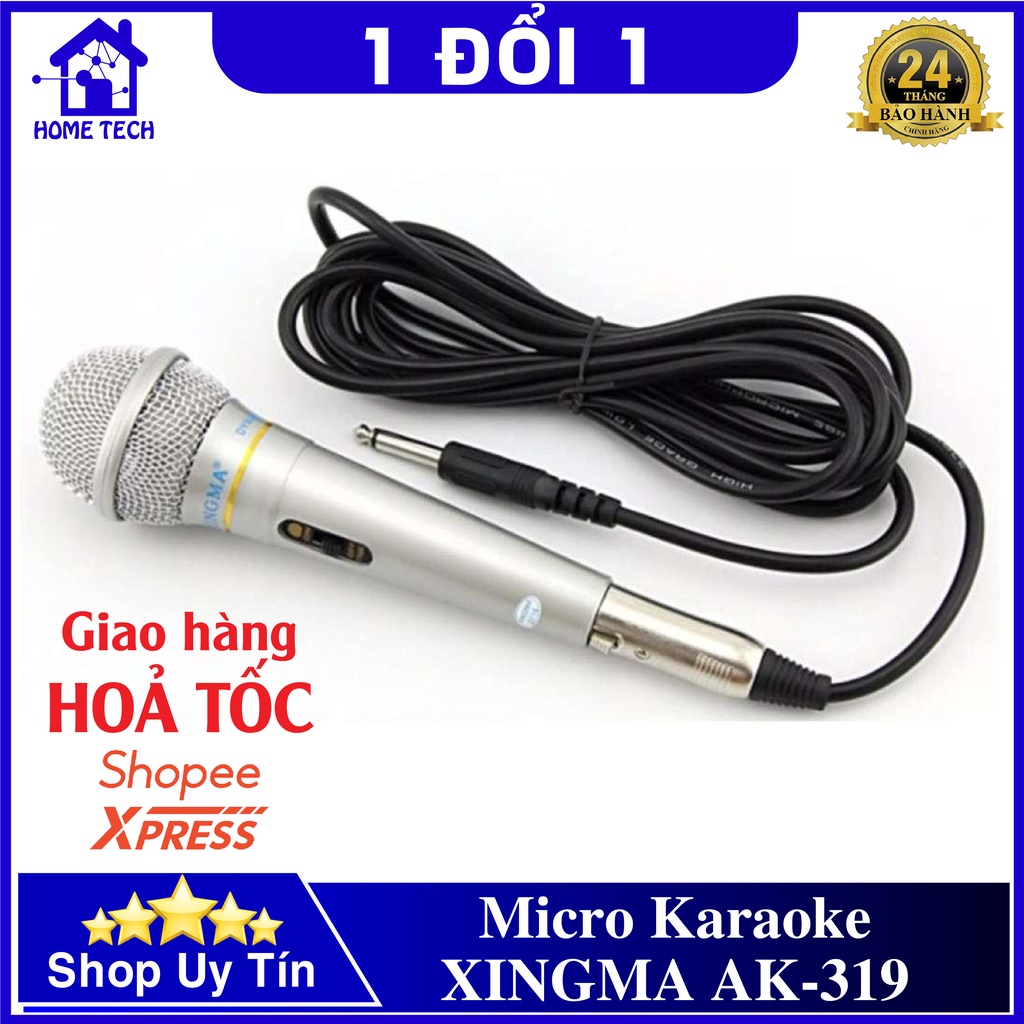 Mic Hát Karaoke XINGMA AK-319 dòng mic có dây giá rẻ, chất lượng cao,tương thích với mọi loại dàn karaoke