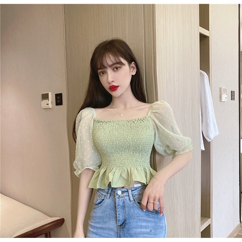 Áo Voan Tay Ngắn Thời Trang Sành Điệu Cho Nữ