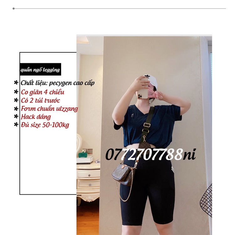 Quần ngố legging bigsize