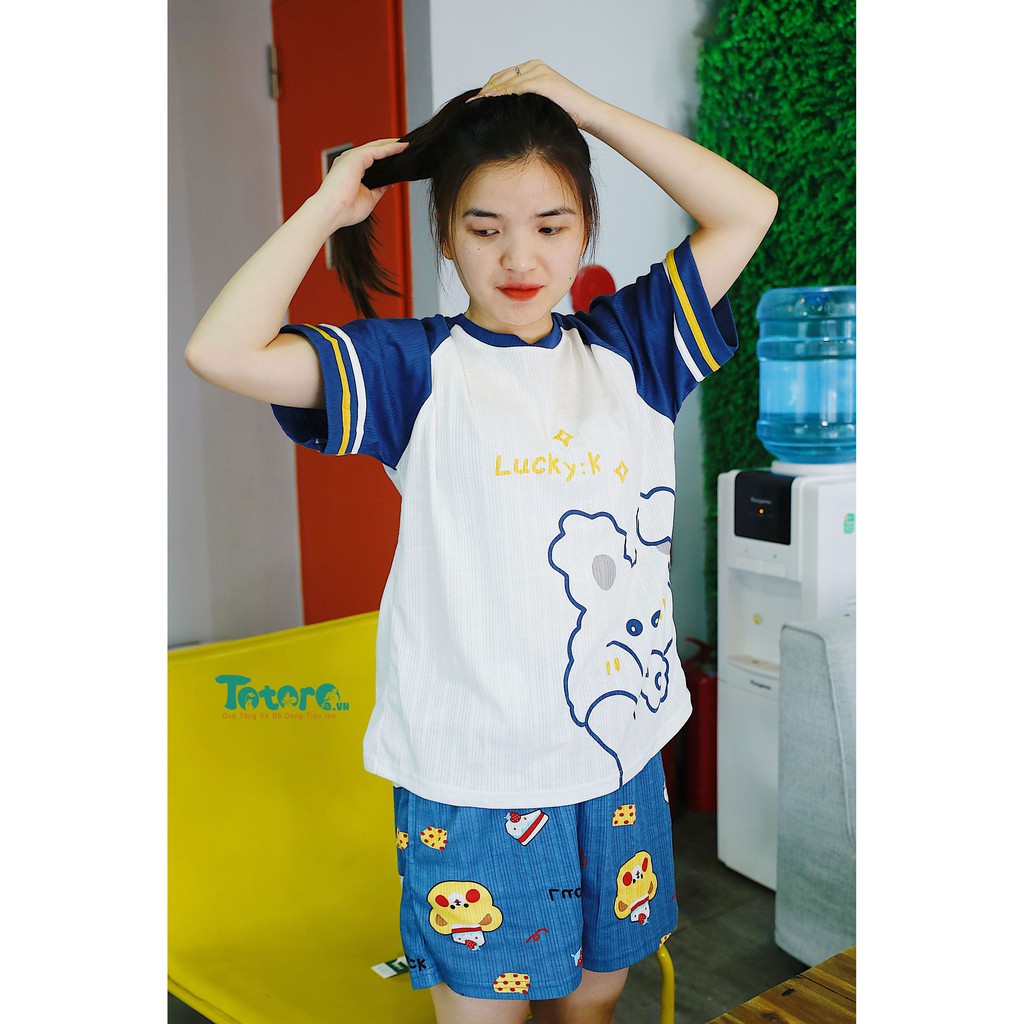 Bộ đồ ngủ Cotton cộc tay hình dễ thương