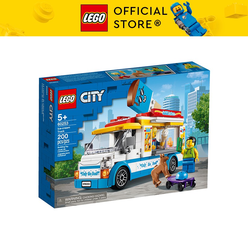 LEGO CITY 60253  Xe Tải Bán Kem ( 200 Chi tiết) Bộ gạch đồ chơi lắp ráp giao thông cho trẻ em