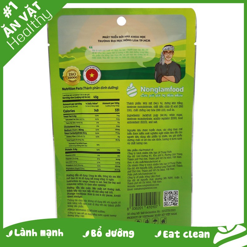 Trái cây sấy ăn vặt tăng đề kháng, ăn kiêng, đẹp da Nonglamfood (Cam lát 45g, Mít 45g, Bưởi chanh dây 45g, Dừa giòn 45g)