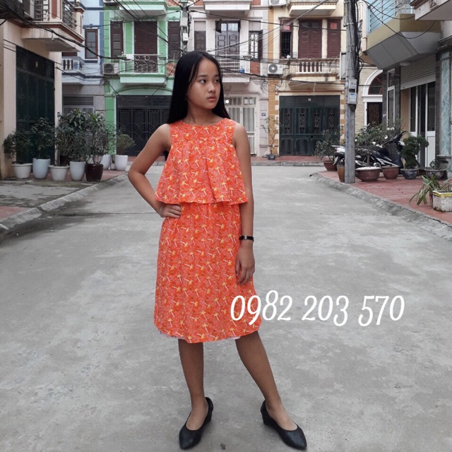 Đầm maxi bé 3-12 tuổi