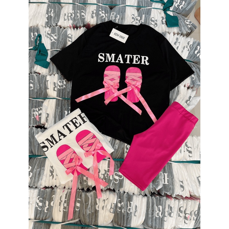 (Free Ship) SÉT BỘ ÁO ĐÔI GIÀY CHẤT THUN CO GIÃN SIÊU HOT MM HHp Fashion