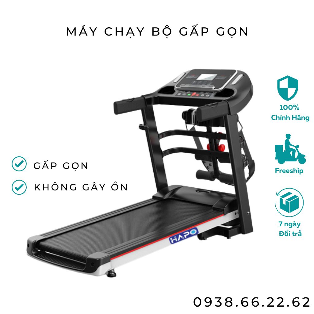 Máy Chạy Bộ Đa Năng Hapo HP03, Máy Tập Thể Dục Tại Nhà Gấp Gọn Có Đai Massage Bảo Hành 2 năm