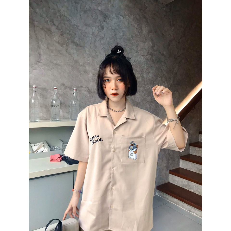 Sơmi Daisy Kills - Human Error - màu be vải kaki dày dặn