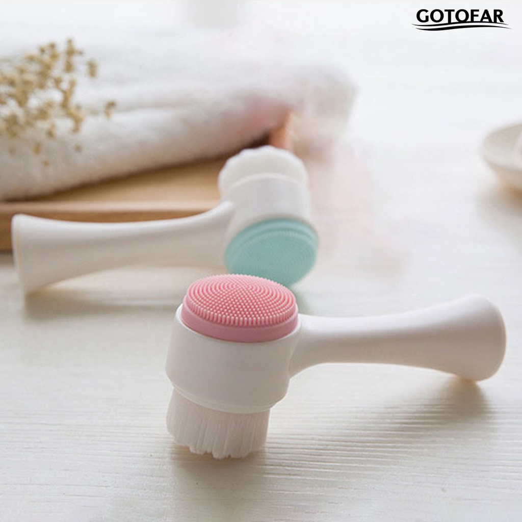 G.T Face Cleansing Brush Hand Held Pore Cleansing Elastic Anti-slip Thoroughly Cleaning Bright Color Face Skin Brush for Beauty