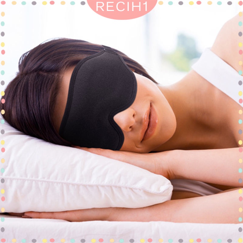 [Hàng mới về] Bịt mắt ngủ 3D màu đen có dây đeo có thể điều chỉnh thoải mái mềm mại