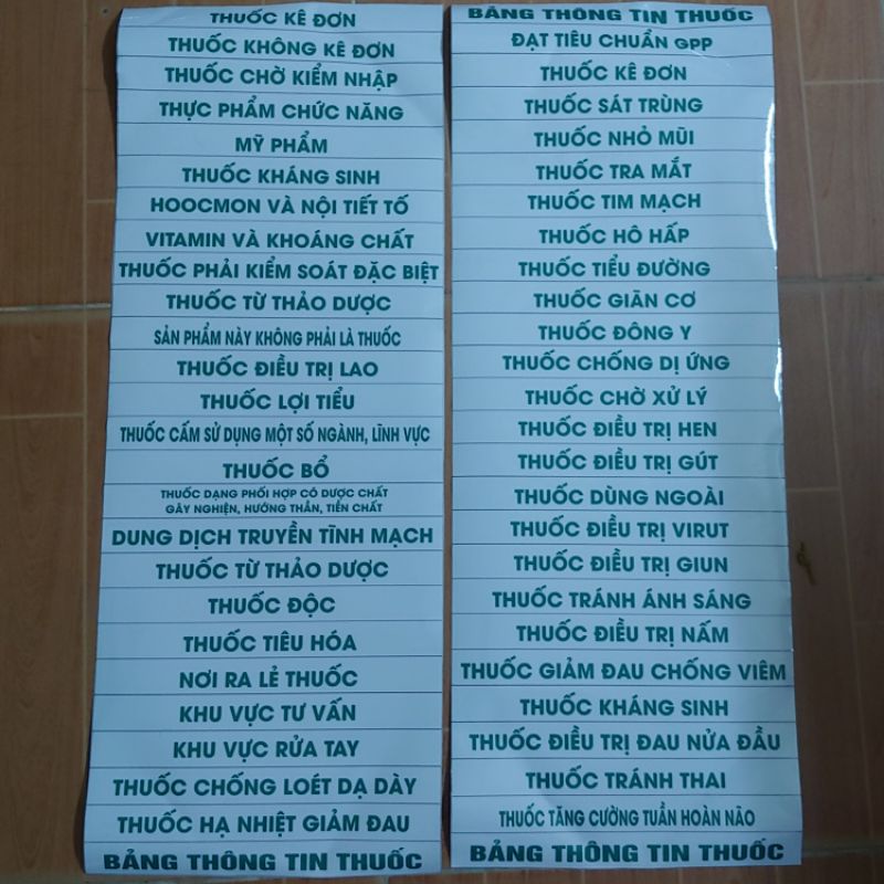 Tem decal, dán tủ quầy, nhà thuốc tây