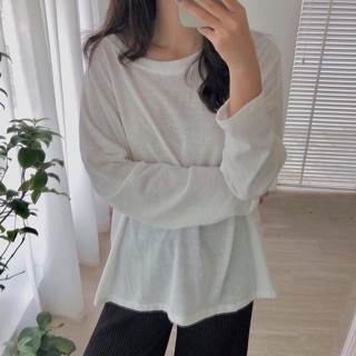Áo pull cotton oversize dài tay