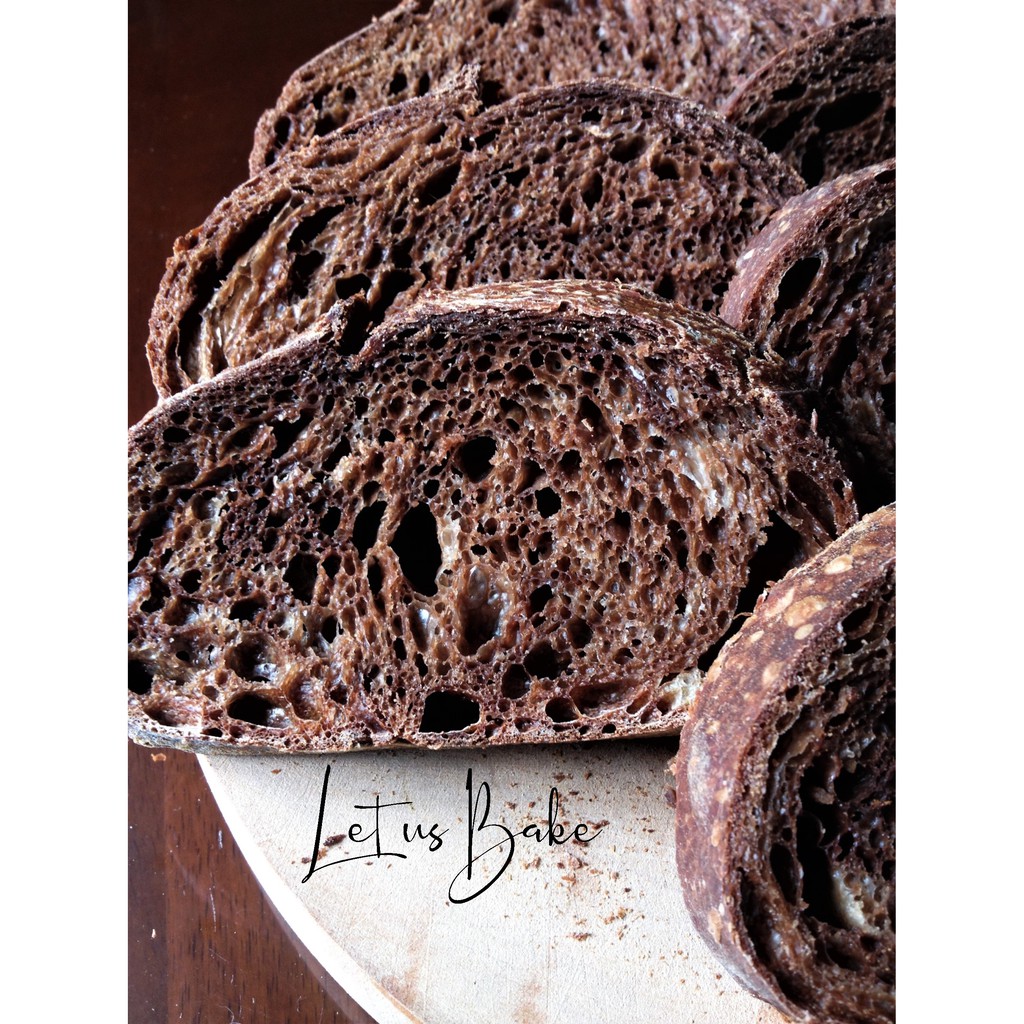 (SHIP TỈNH) Cocoa Sourdough Bread 350g - Bánh Mì Chocolate Men Tự Nhiên Men Chua KHÔNG NGỌT