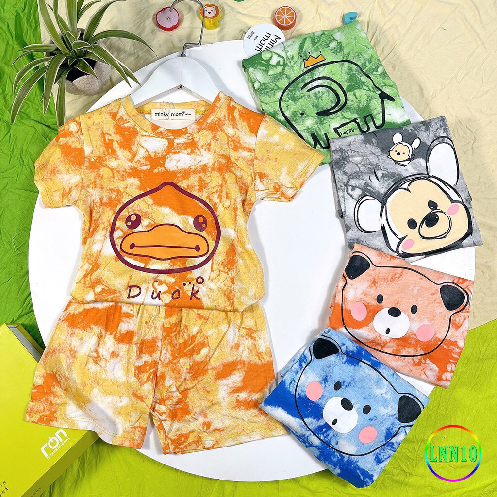 [LNN10] Bộ Cộc Tay Thun Lạnh MINKY MOM CÓ SIZE ĐẠI In Lụa Loang, Mềm Mịn, Thoáng Mát, Thoải Mái, Hàng Chuẩn Đẹp Cho Bé