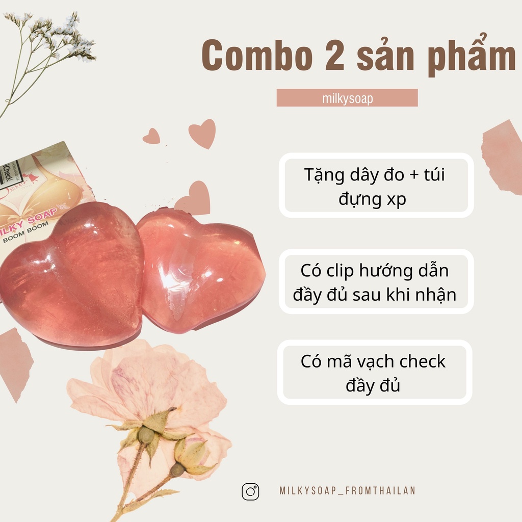 Combo 2 sp xà phòng  tăng vòng một thái lan,xà bông nở ngực Milkysoap